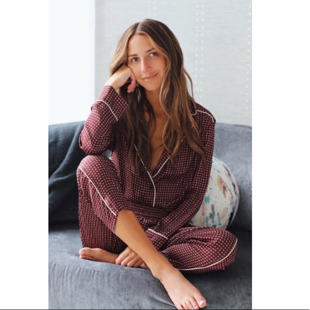 Something Navy Satin Pajama Set